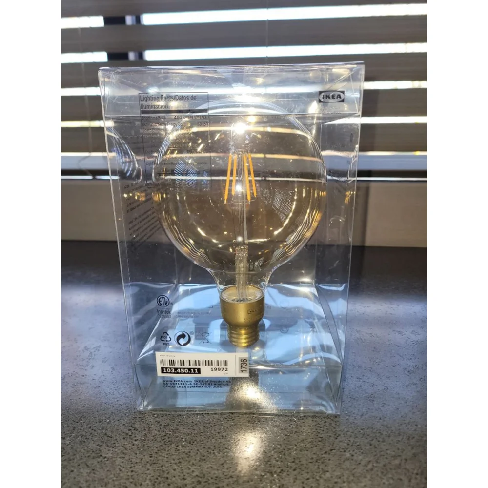 IKEA LUNNOM LED Globe Bulb 400lm E26 2200K 4.2W Warm Vintage Style New